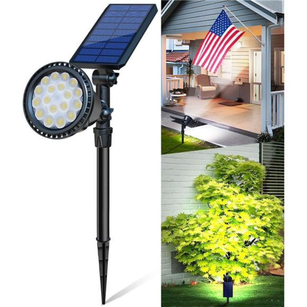 Solar Spot Lights Outdoor Bright LED Waterproof Garden Flag Pole Yard Landscape